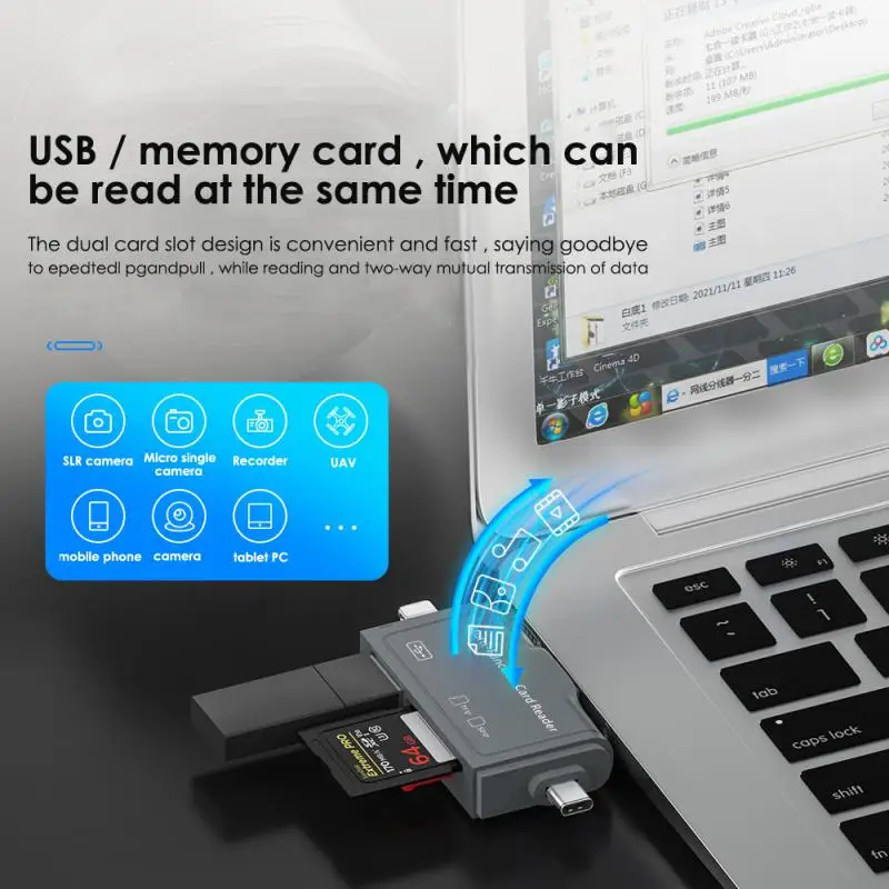 

Mini Extension Readers Memory Card Reader Adapter 7 In 1 Universal Otg Tf/sd Card Type C Micro Usb Usb 2.0 Laptop Accessory