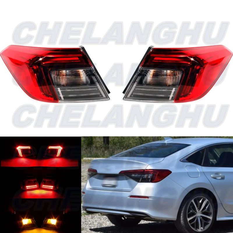 Для Honda Civic 2022 2023 пара левый и правый внешний задний фонарь с лампочками 33550-T20-A01