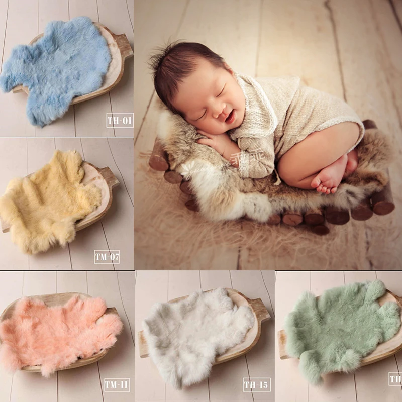 Newborn Photography Accessories Photo Props Baby Blankets Fur Rug Studio Accessories Photoshoot Backdrop Mat Flokati Rabbit Wrap