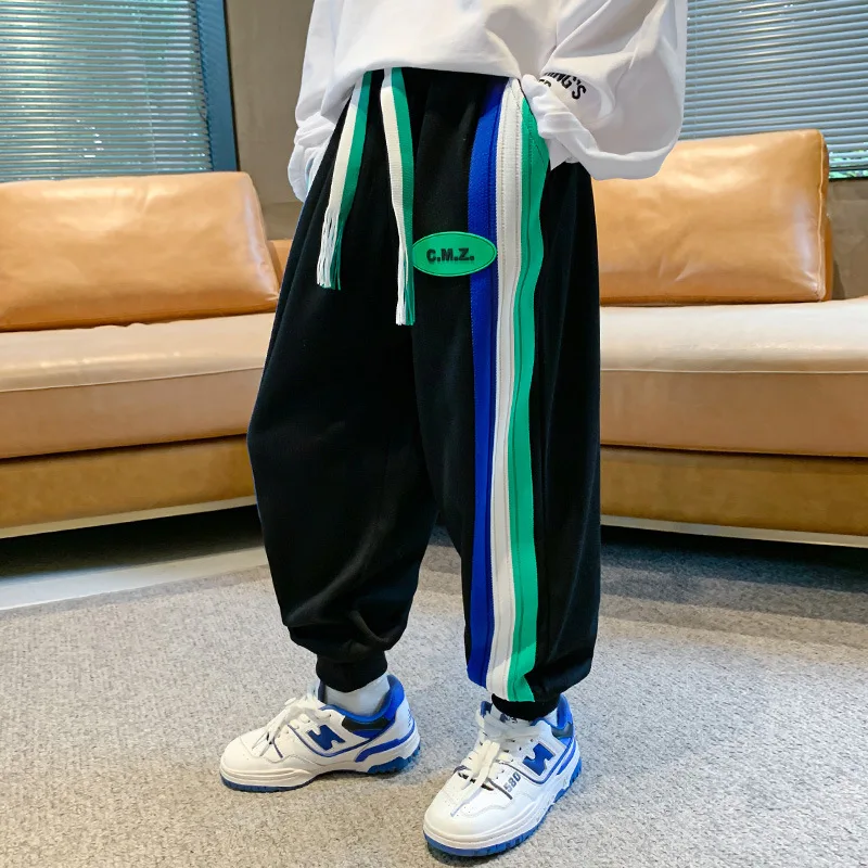 

Spring&Autumn Kids Pants 3-15years Boys Casual Pants Kids Striped Pants Boys Long Trousers Children Boys Clothing Sport Pants