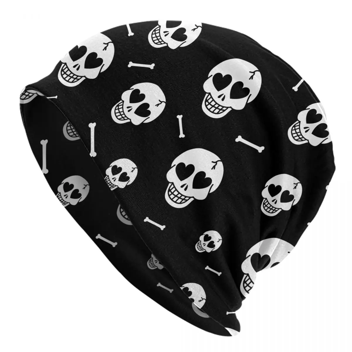 

2023 Warm Hat for Women Hearts And Skulls Stacking Knitted Bonnet Cap Men Hat Hip Hop Beanies