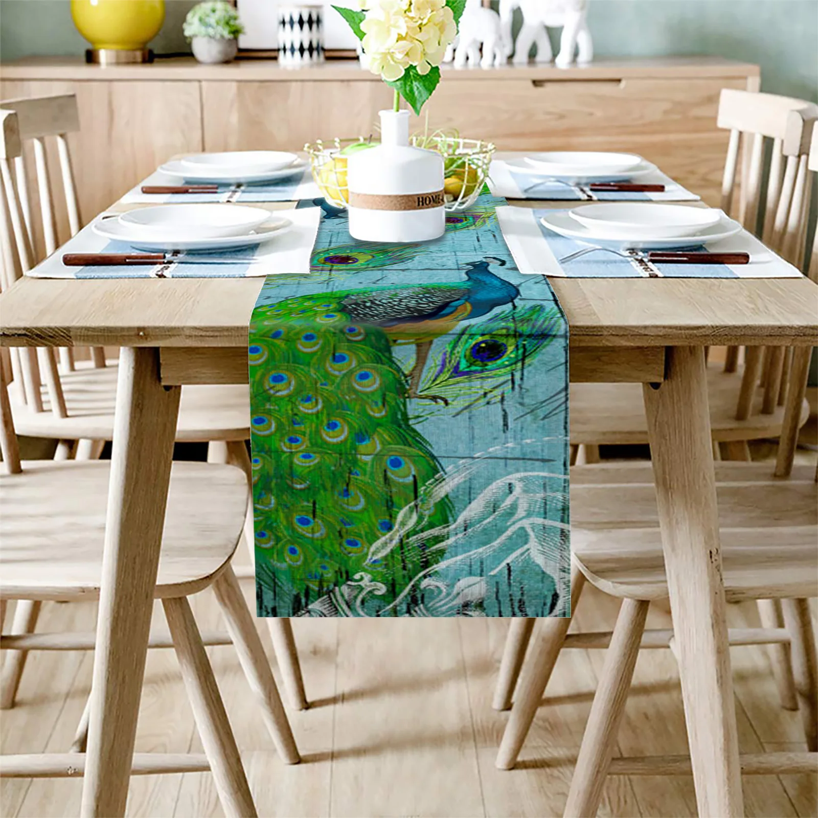 Кофейный столик с перьями из древесины павлина домашний декор деревенский для