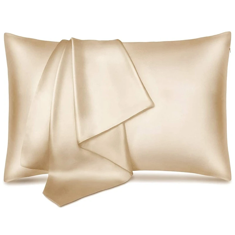 

Шелковая наволочка из шелка тутового шелкопряда, подходит для волос и кожи, шелковая наволочка 51x66 см, цвета шампанского, 1 шт.
