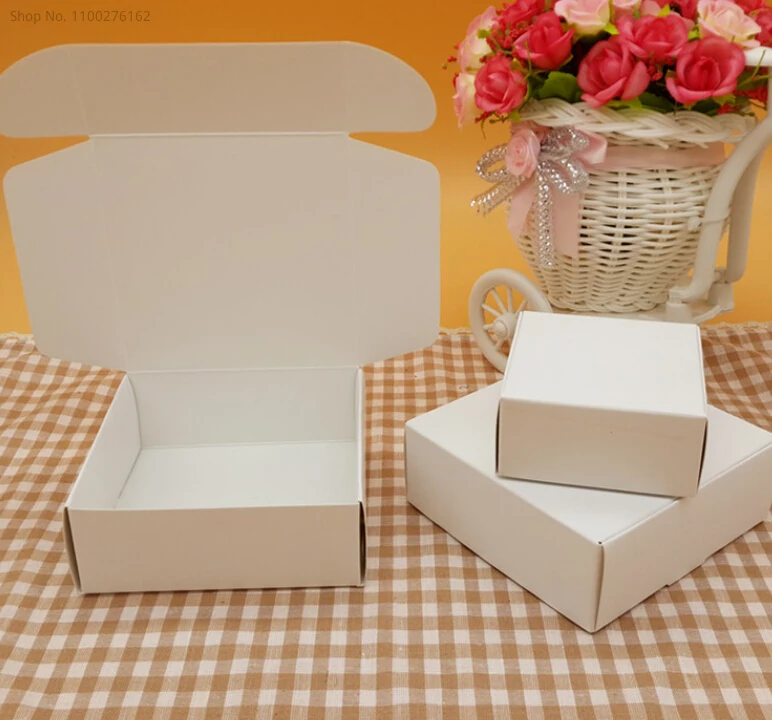 19 sizes White Carton Kraft Paper wedding gift Box,small white cardboard paper packaging box,Gift Handmade Soap paper craft box