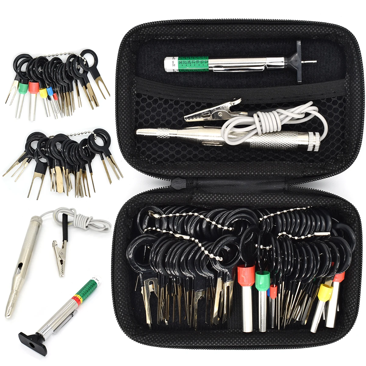 

Car Terminal Removal Electrical Wiring Wire Harness Crimp Connector Pin Extractor Kit Repair Hand Tools Back Needle W/EVA Case