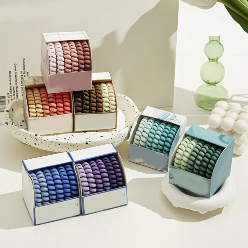 

Матовые градиентные эластичные резинки для волос, аксессуары для волос, держатель для конского хвоста, браслет, резинки, матовый Спиральный...