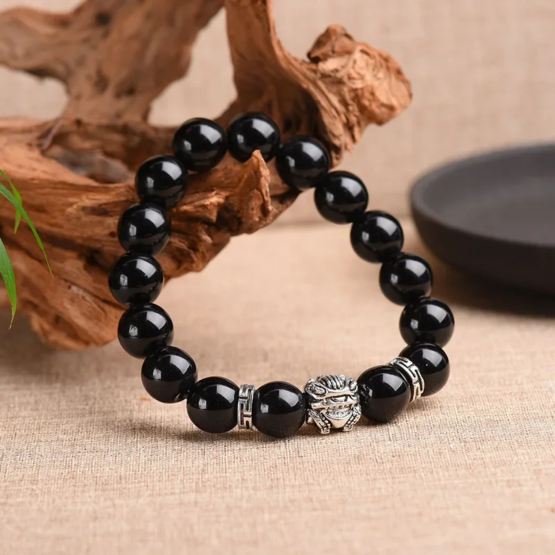 Натуральный счастливый обсидиан камень Будды бусины браслеты для пар изысканные