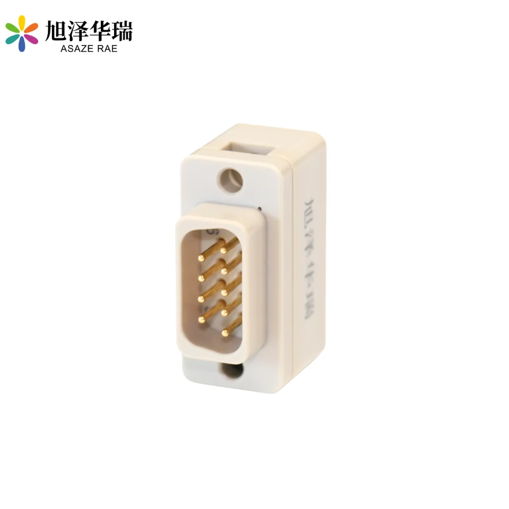 Фото Вакуумный герметичный проходной разъем Asaze Rae Custom 9 PIN D-SUB PEEK PLUG для электрических соединений RZ-SD09-PS-0.5-1м №1