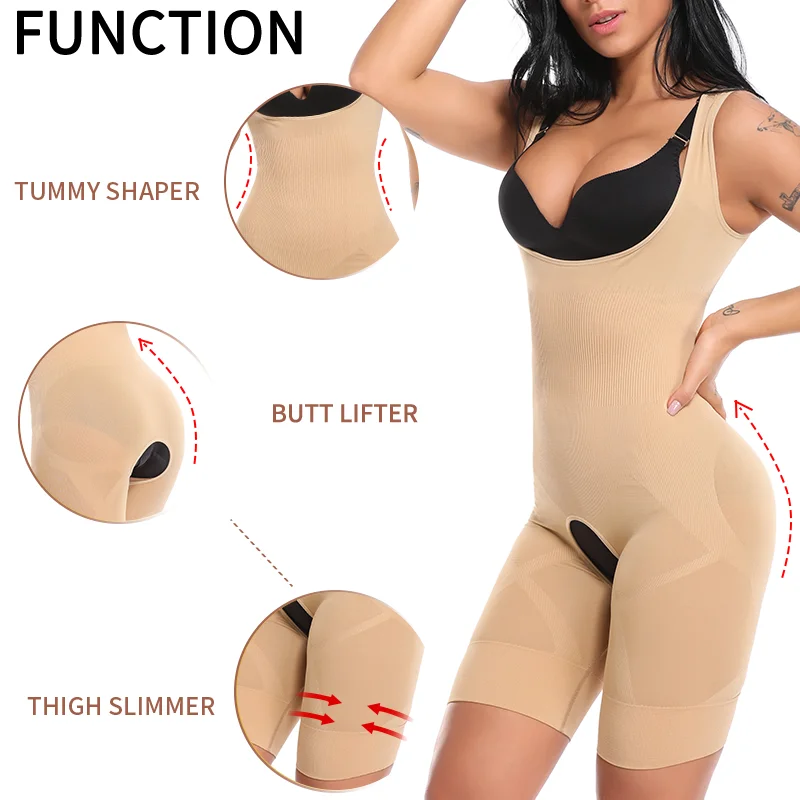 Open Crotch Mid Thighs Fajas With Back Support 5