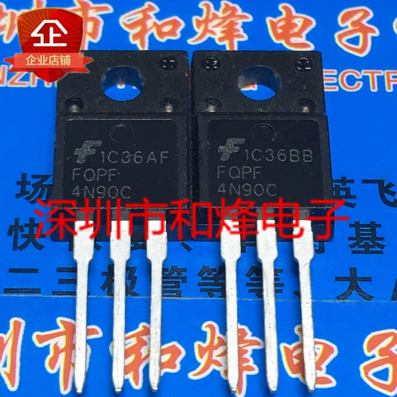 

30pcs original new FQPF4N90C TO-220F 4A 900V