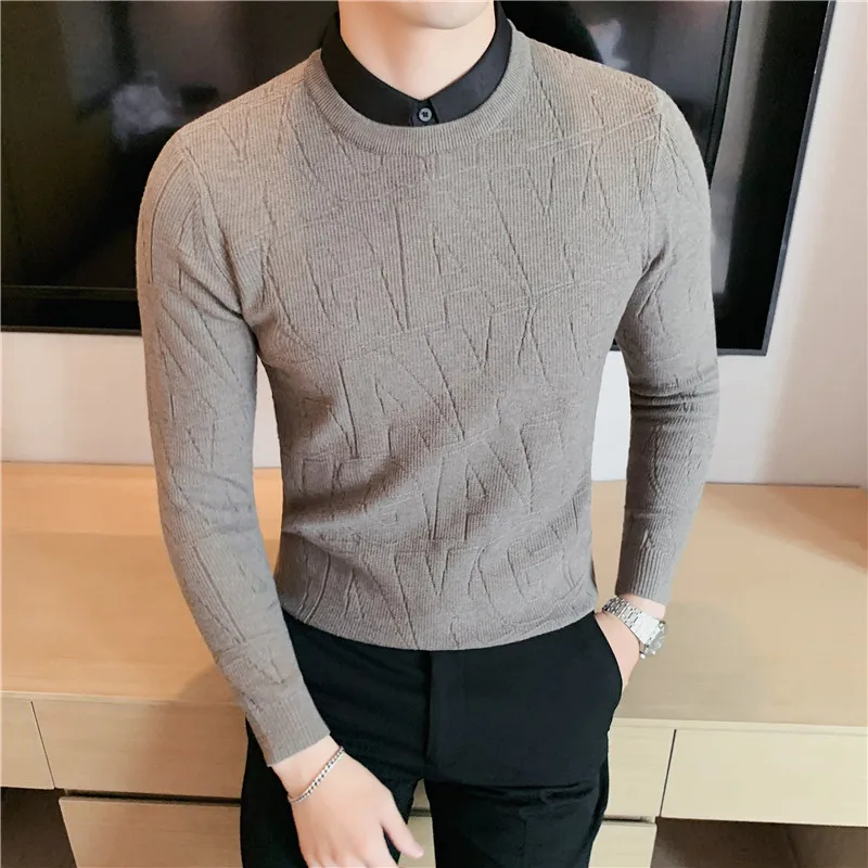 

Осенне-зимние мужские трикотажные пуловеры в клетку