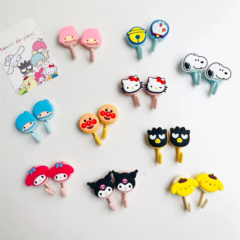 Sanrios аниме Cinnamoroll Melody Kuromi крючки кавайная вешалка для ванной всасывающая кухонная