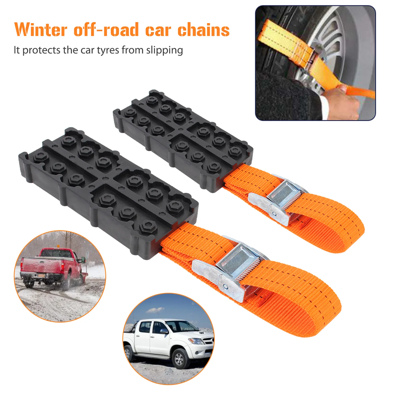 

Multifunctional Off-road Vehicle Escape Belt Mud Road Traction Block Universal Car Wheels Safety Chains for Driving Safety