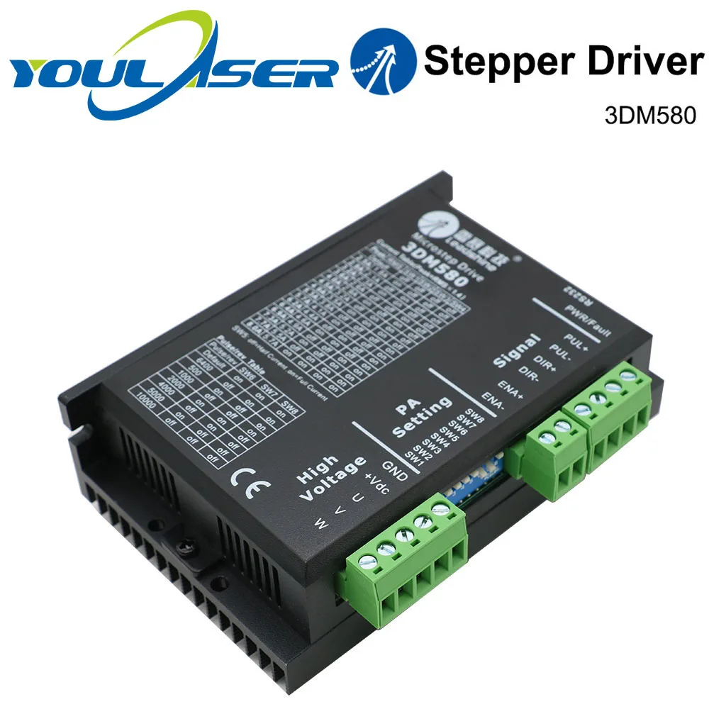 

Leadshine 3 Phase 3DM580 Stepper Motor Driver 18-50VDC 1.0-8.0A for Co2 Laser Engraving and Cutting Machine