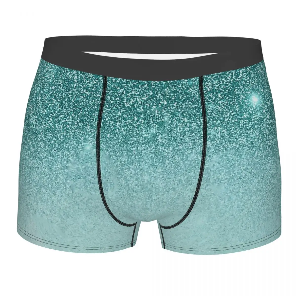 

Design Art Teal Ombre Glitter Sparkle Underpants Cotton Panties Men's Underwear Ventilate Shorts Boxer Briefs