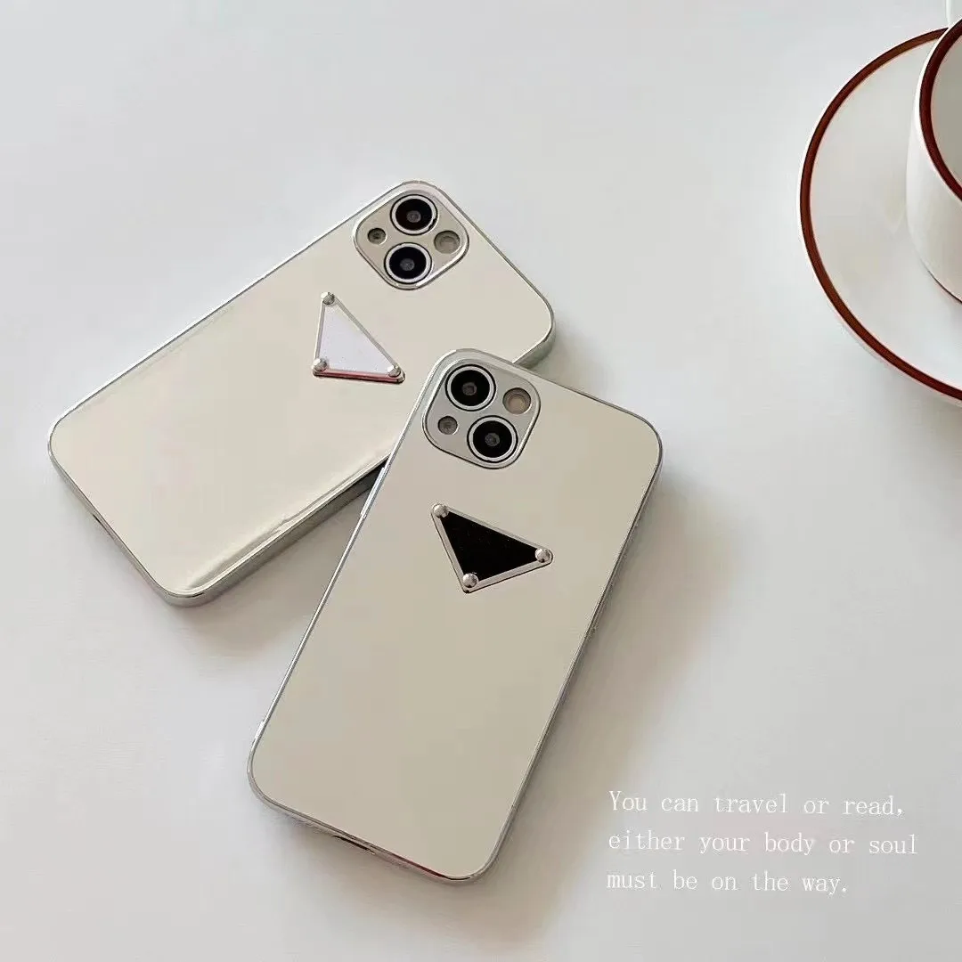 

Luxury Glossy Plating Silver Acrylic Mirror Plain Phone Case for iPhone 13 12 11 Pro XS Max XR X 7 8 Plus Soft Cover Coques
