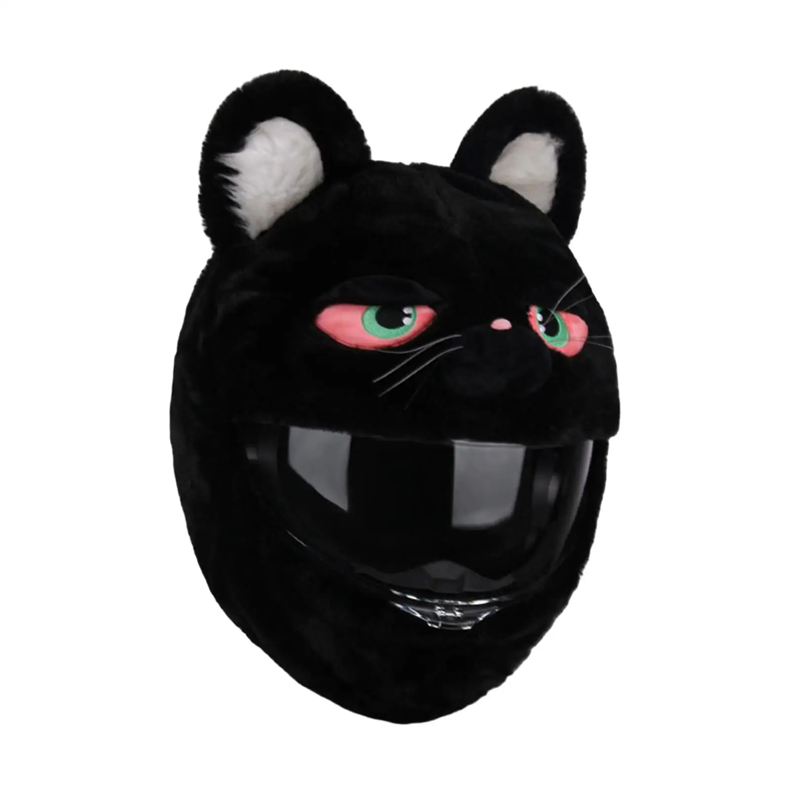 Cartoon Black Cat Motorbike Helmet Cover Protective Accessory Windproof Funny Full Face for Women Men Lightweight