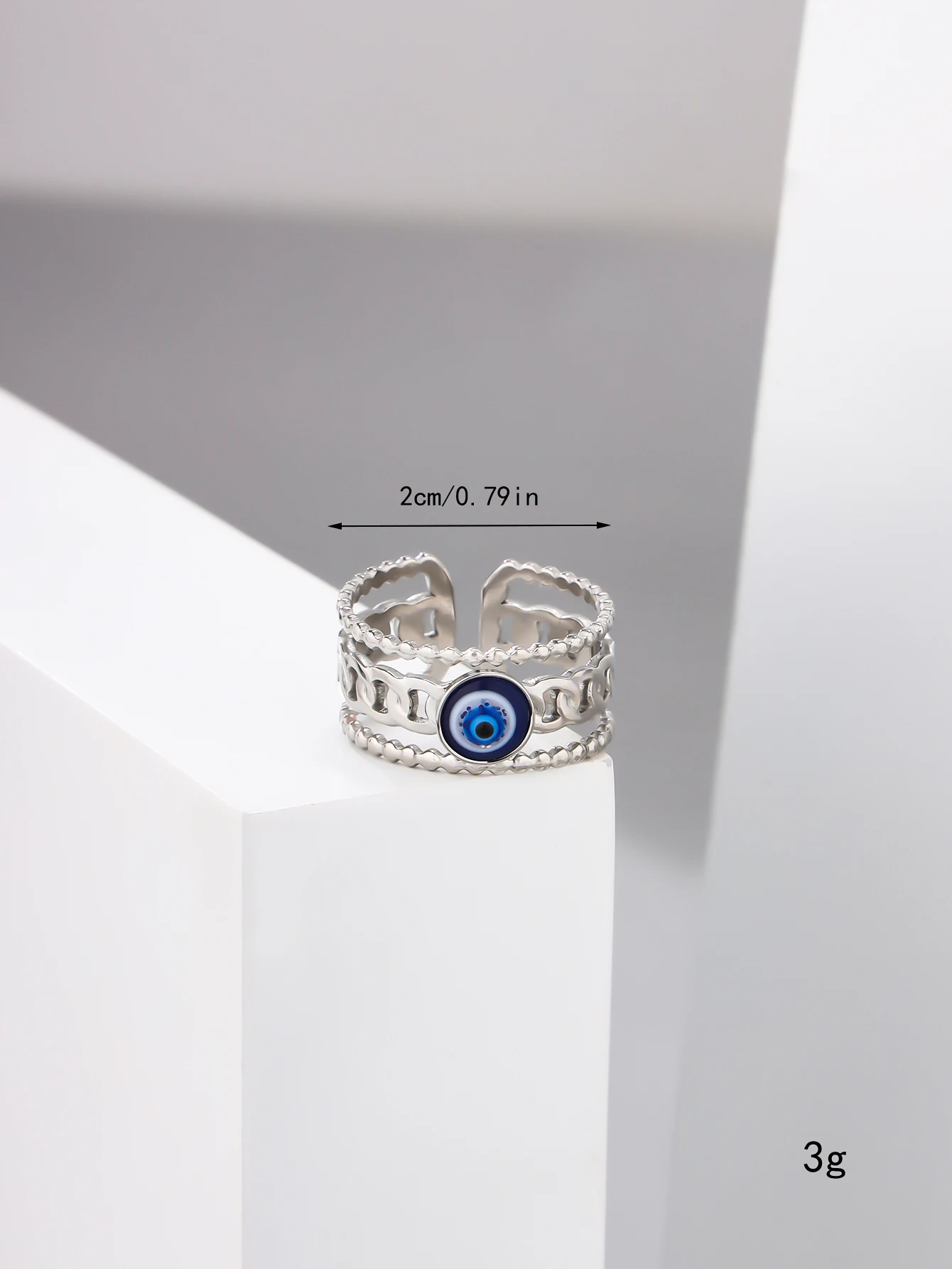 Original Design Devil's Eye Ring Blue Eye Ring Multi Style Design Flower Alloy Opening Adjustable Men's and Women's Rings