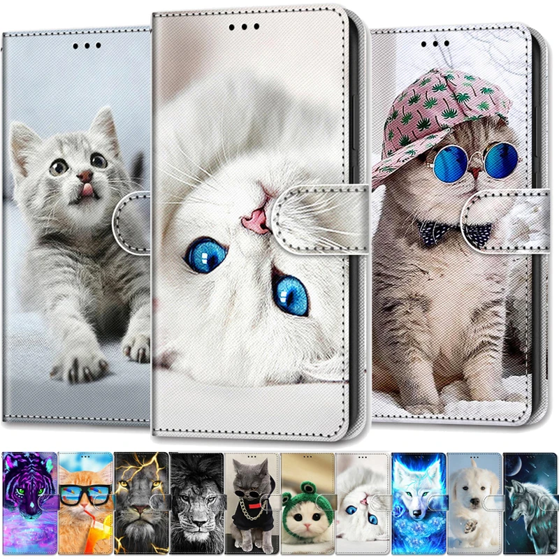 

Крутой чехол с животными для Samsung Galaxy S10, кожаный флип-чехол для S 10 Plus, S10Plus, S10E, чехол-бумажник, чехол с рисунком льва, медведя, волка, кошек, соб...