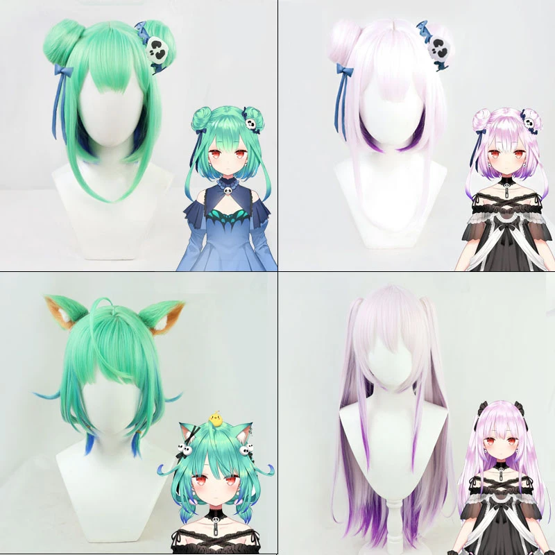 

Парик для косплея Аниме комиксов, термостойкий синтетический, с короткими прямыми волосами, зеленые шиньоны