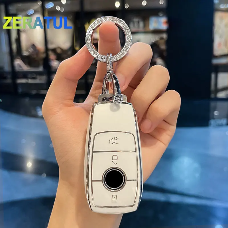 3/4 Button Car Key Case Cover Shell Keychain For Mercedes Benz A C E S G Class GLC CLE CLA GLB GLS W177 W205 W213 W222 X167 AMG