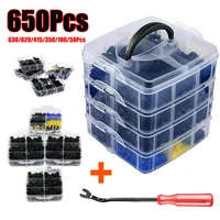 50~650pcs Mixed Auto Fastener Clip Car Body Push Retainer Pin Rivet Bumper Door Trim Panel Retainer Fastener Kit Car Accessories