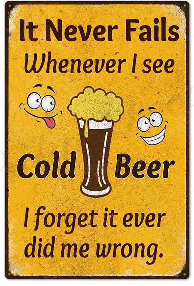 

Funny Metal Sign Beer Tin Sign Metal Vintage Beer Metal Plate Wall Decor Bar Pub Club Man Cave Decorative Plates