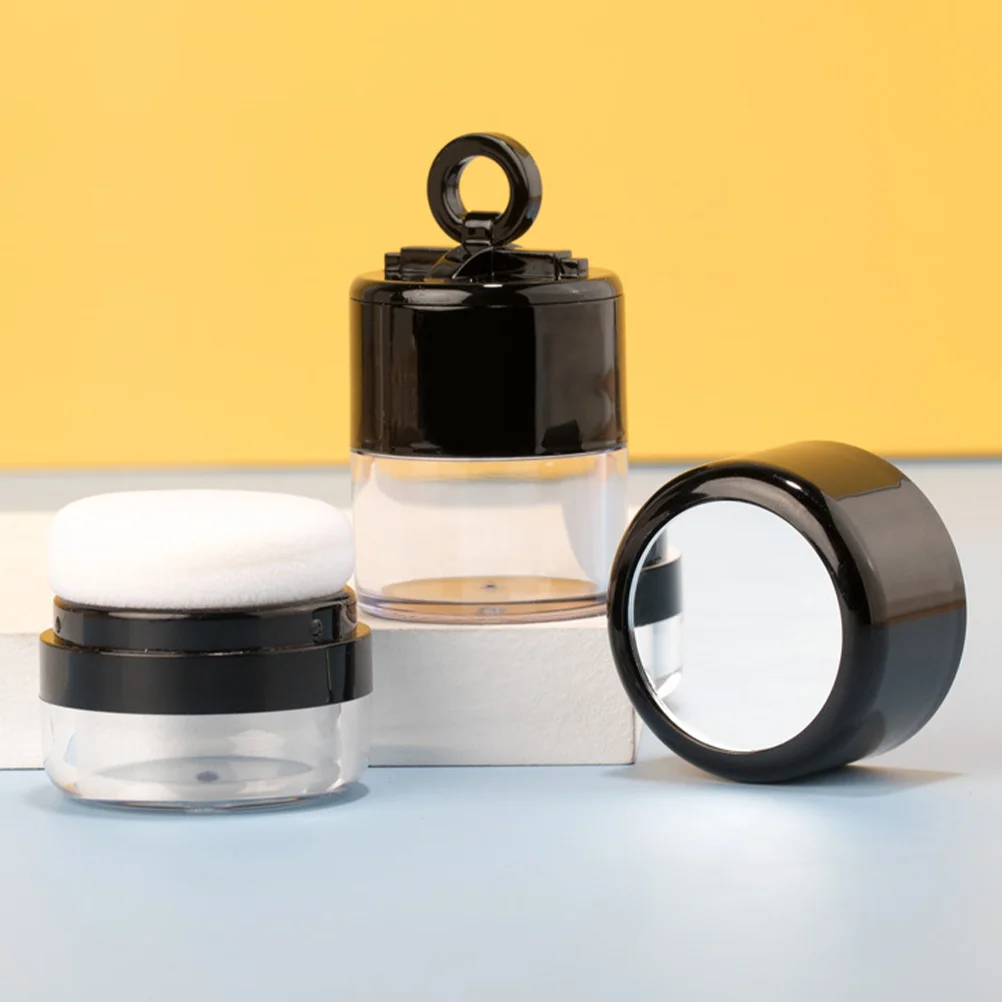 

Пустая коробка для пудры, 2 шт., с пуховкой для пудры, портативный контейнер для пудры для макияжа