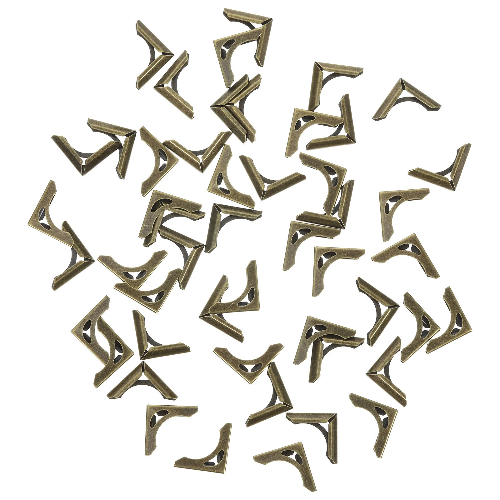 

50 Pcs Furniture Protector Decorative Items Small Book Corners Edges Cover Album Vintage Triangle Books Guard Protectors Metal