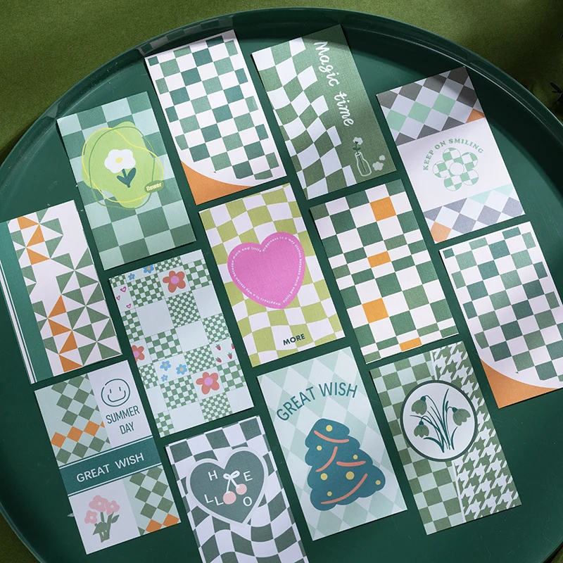 

40 Sheets Checkerboard Flower Material Paper Junk Journal Planner Craft Paper Scrapbooking Decorative DIY Craft Photo Albums