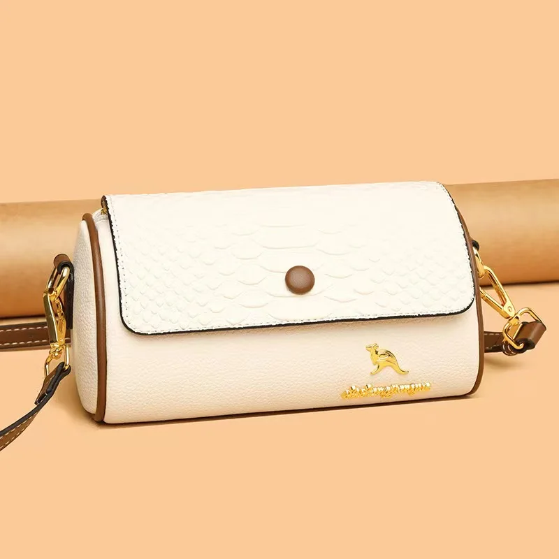 

Summer Women's Crocodile Pattern Small Round Bucket Pillow Bag Designer Luxury Brand Handbag New Fashion Multifunctional Leather