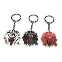 hellfire club stranger things anime figures kawaii eleven acrylic car accessories keychain pendant bag decor children toys gift