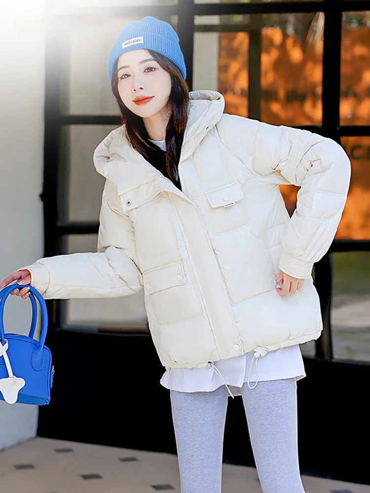 2022 New Women Winter Puffer Parka Hooded Female Warm Thicken Coat Clothes Korean Style Loose Oversize Ladies Jacket