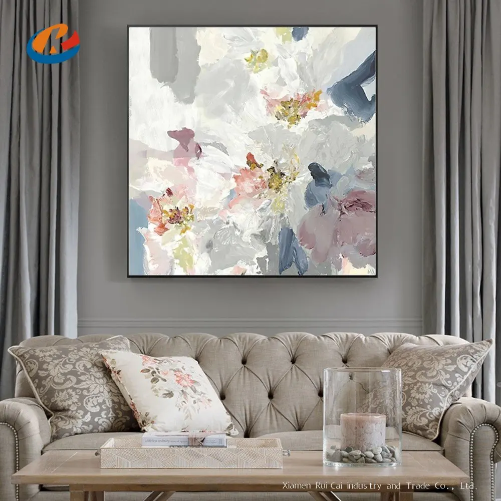 

Large Size Modern Abstract 100% Handpainted Gold Foil Flower Brown Canvas Oil Painting For Office Living Room Decoration Gift