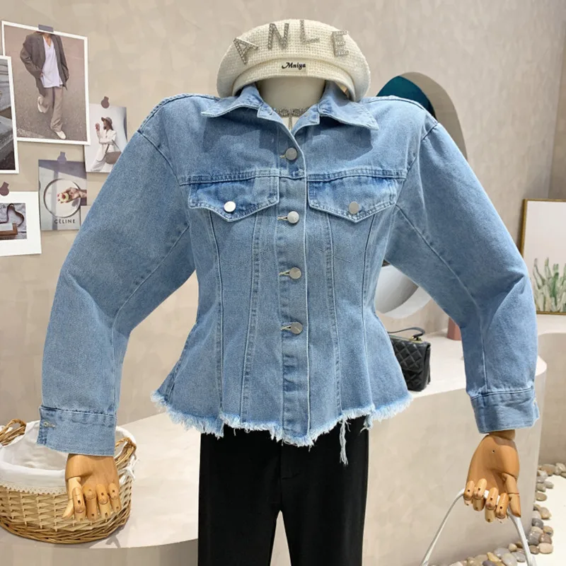 

Niche Design New Women's Clothing 2022 Spring Denim Coat Jacket Design Loose Retro Slim Versatile Tops Blusa Feminina
