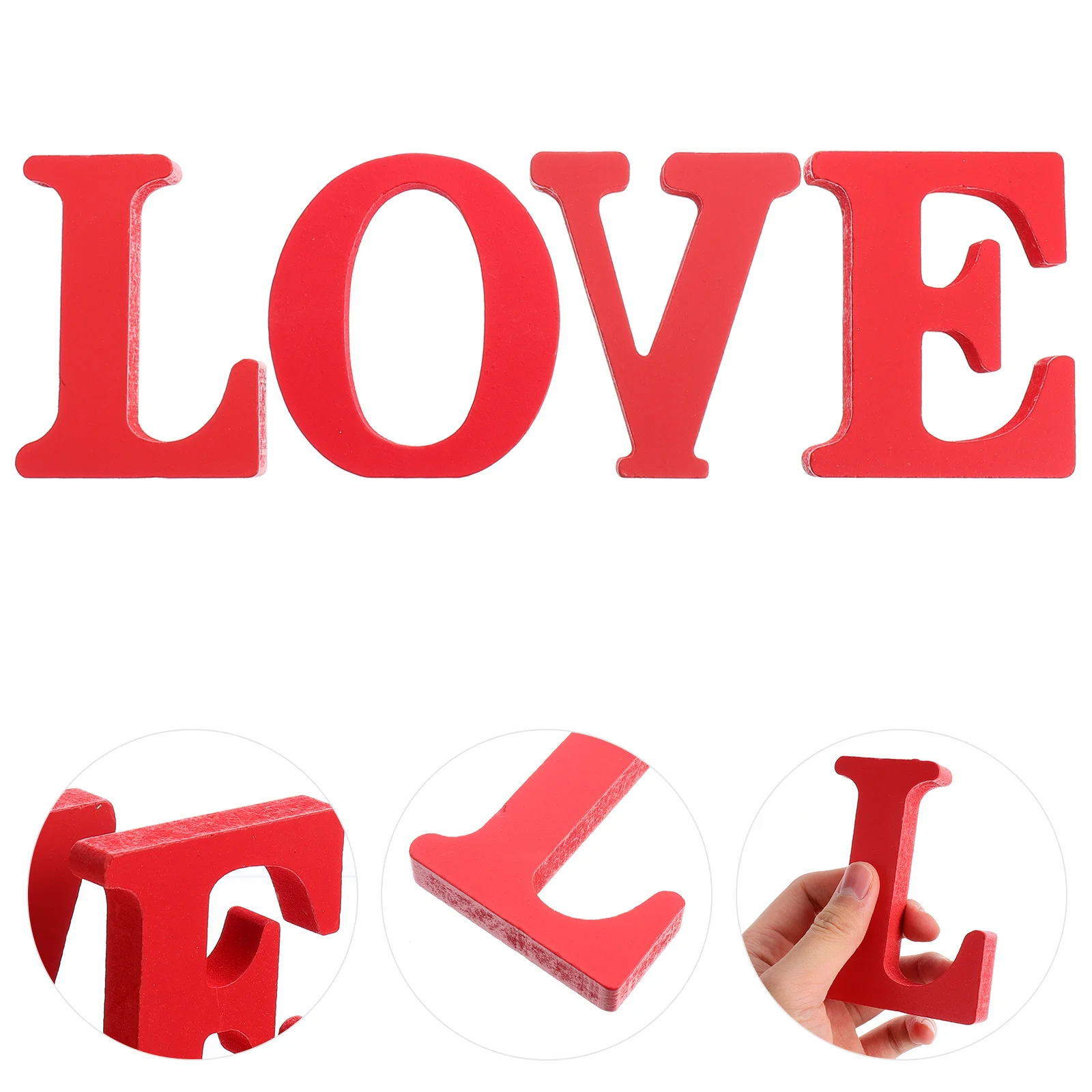 

Sign Love Wood Letters Wooden Decor Freestanding Desk Out Cut Word Block Table Letter Wall Signs Cutout Standing Decorative Red