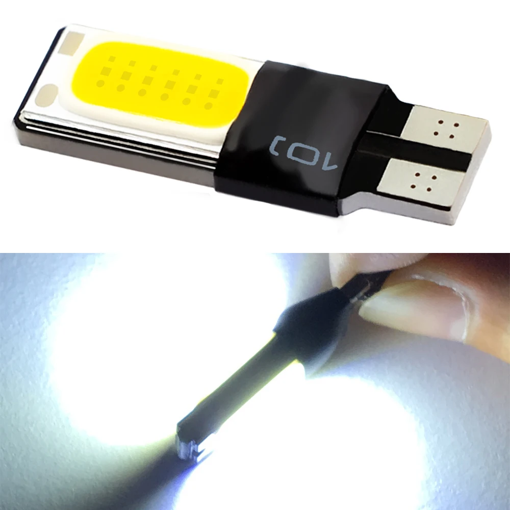 

1x New T10 Car Led Light W5W 194 12V COB Canbus 2smd Auto Accessories Interior Bulb Backup Brake Parking Turn Signal Trunk Light