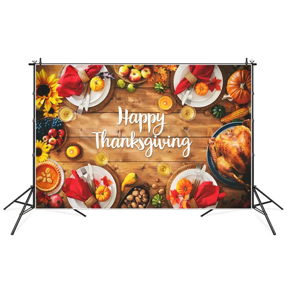 

Thanksgiving Food Photography Backdrops Kitchen Props Baby Shower Festival Plank Photographic Backgrounds Accessories Portrait