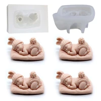 1 pcs 3d sleeping baby silicone mold diy chocolate candy fondant mold handmade soap candle plaster resin cake making tool