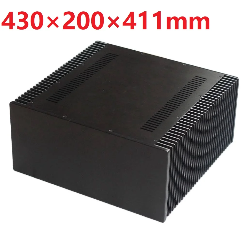 

W430 H200 D411 Extra Size Aluminum Chassis Heatsink DIY Audio Class A Amplifier Enclosure Hi End Rear Case Hifi Cabinet DAC PSU