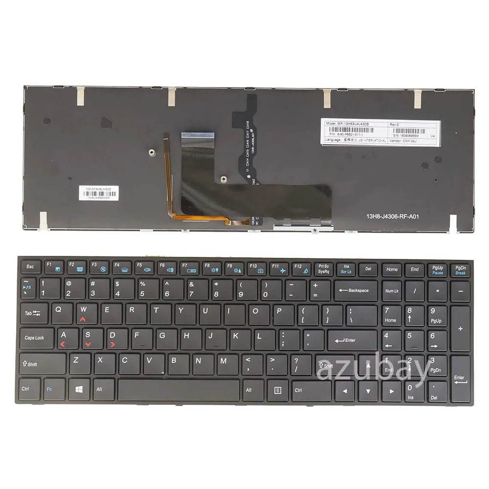 Фото Американская клавиатура с подсветкой для Clevo N155RF1 N155SC N155SD N170RD N170RD1 N170RF N170RF1-G N170SD N710RF1 P650RE P650RE3 P650RE №2