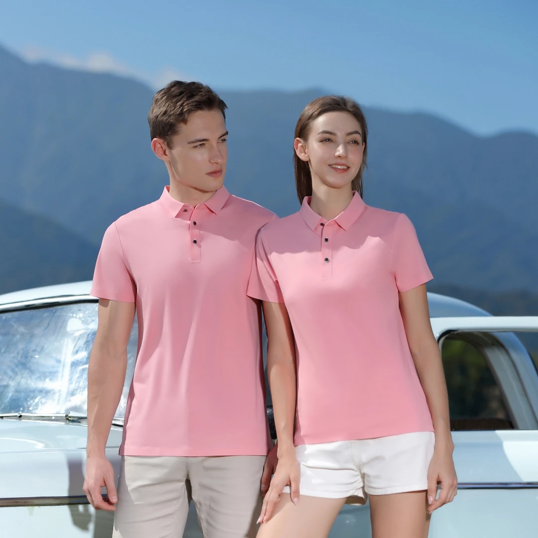 190g Cool Mercerized Cotton Casual Solid Color Lapel Summer Short Sleeve Men Clothing Custom Design Logo/Print Polo Shirts