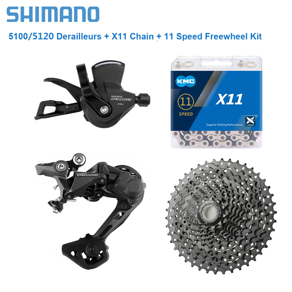 

Задний рычаг переключения передач SHIMANO Deore, велосипедная цепь, задний переключатель передач KMC X11, 11 скоростей, кассета