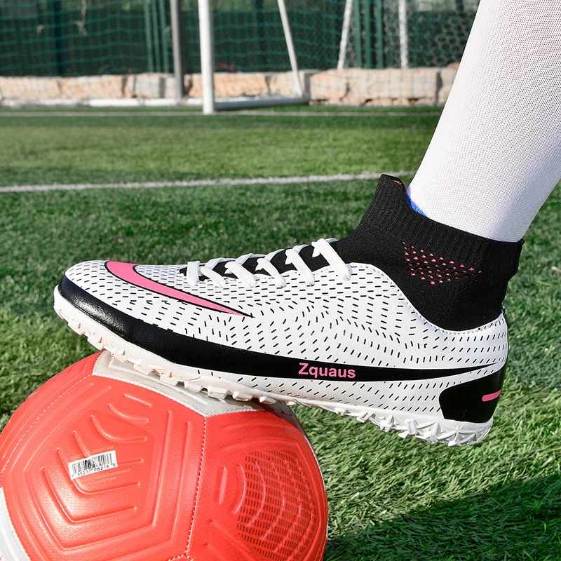 New Football Boots Men Unisex High Ankle Soccer Shoes Non-Slip Grass Soccer Cleats Men Football Sneakers Futsal Training Shoes
