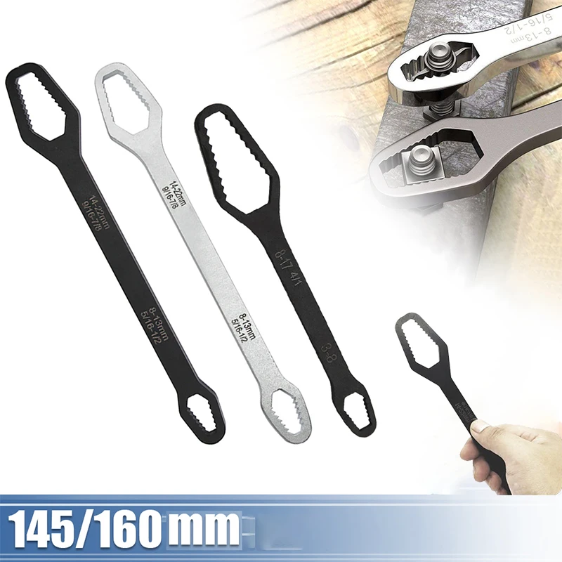 

Многофункциональный гаечный ключ с двойной головкой, 3-24 мм, бытовые инструменты, универсальный портативный самозатягивающийся Регулируемый специальный гаечный ключ