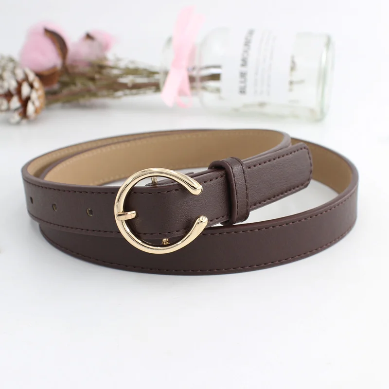 

Fashion High Quality Women Leather Belts Retro Waist Strap Designer C Buckle Female Ladies Waistband All-match Jeans Belt