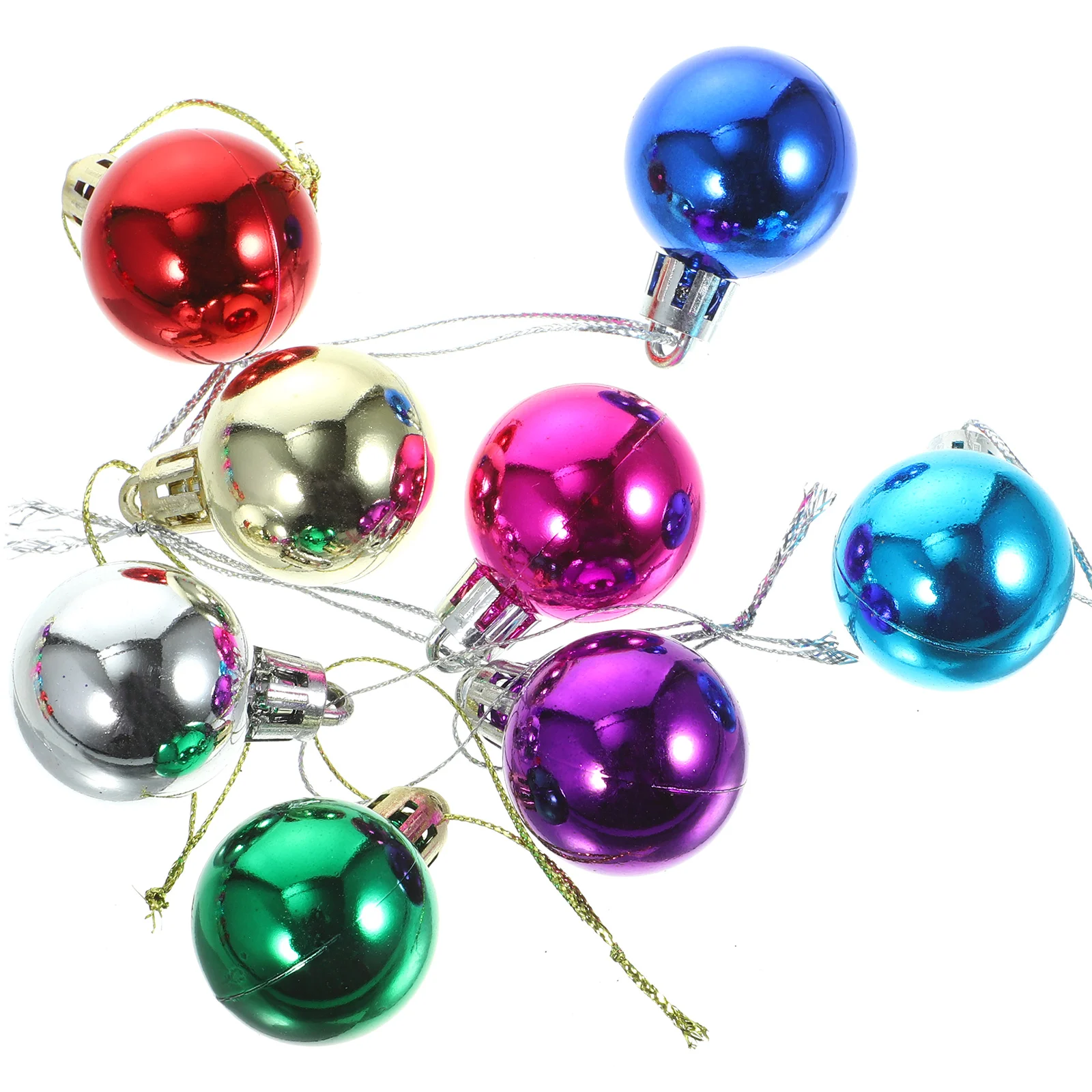 

24 Pcs Decor Christmas Tree Hanging Balls Decorative Pendants Mini Ornaments Plastic Decoration Supplies
