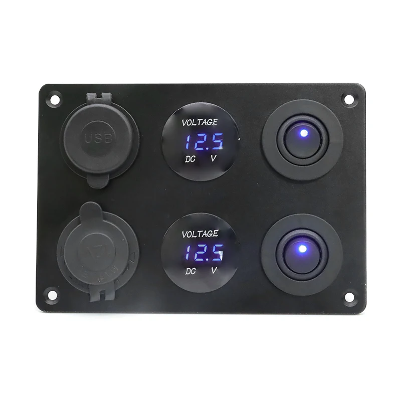 Многофункциональный Круглый 6-в-1 автомобильный двойной USB А вольтметр нового