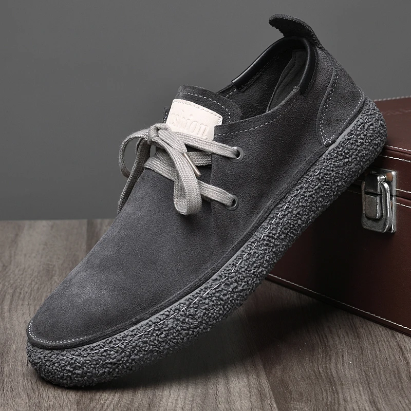 

Мужские замшевые туфли, удобные простые оксфорды, на шнуровке, уличные кроссовки из натуральной кожи, обувь для вождения