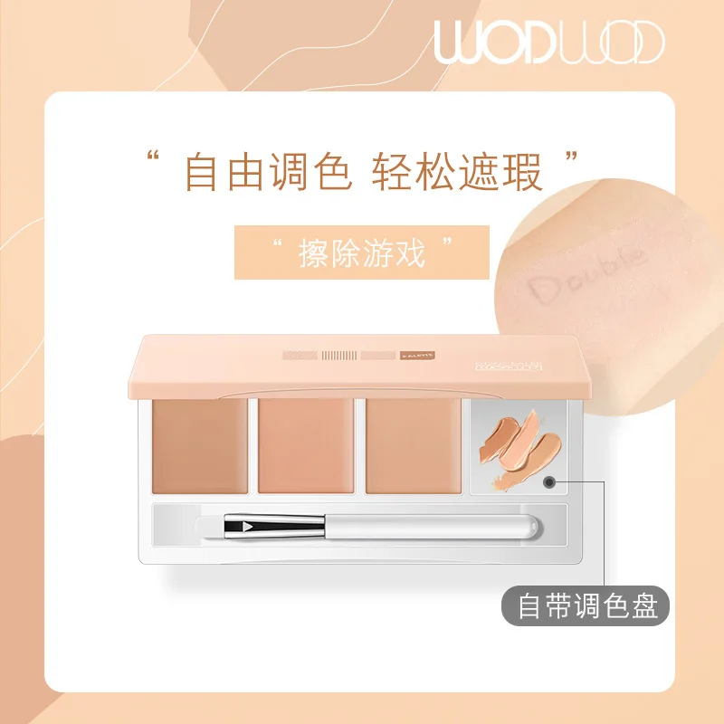 1Box Palette Tri-Color Concealer Face Cover Up Spots Touch Up Powder Light and Natural Invisible Base Makeup Free Shipping